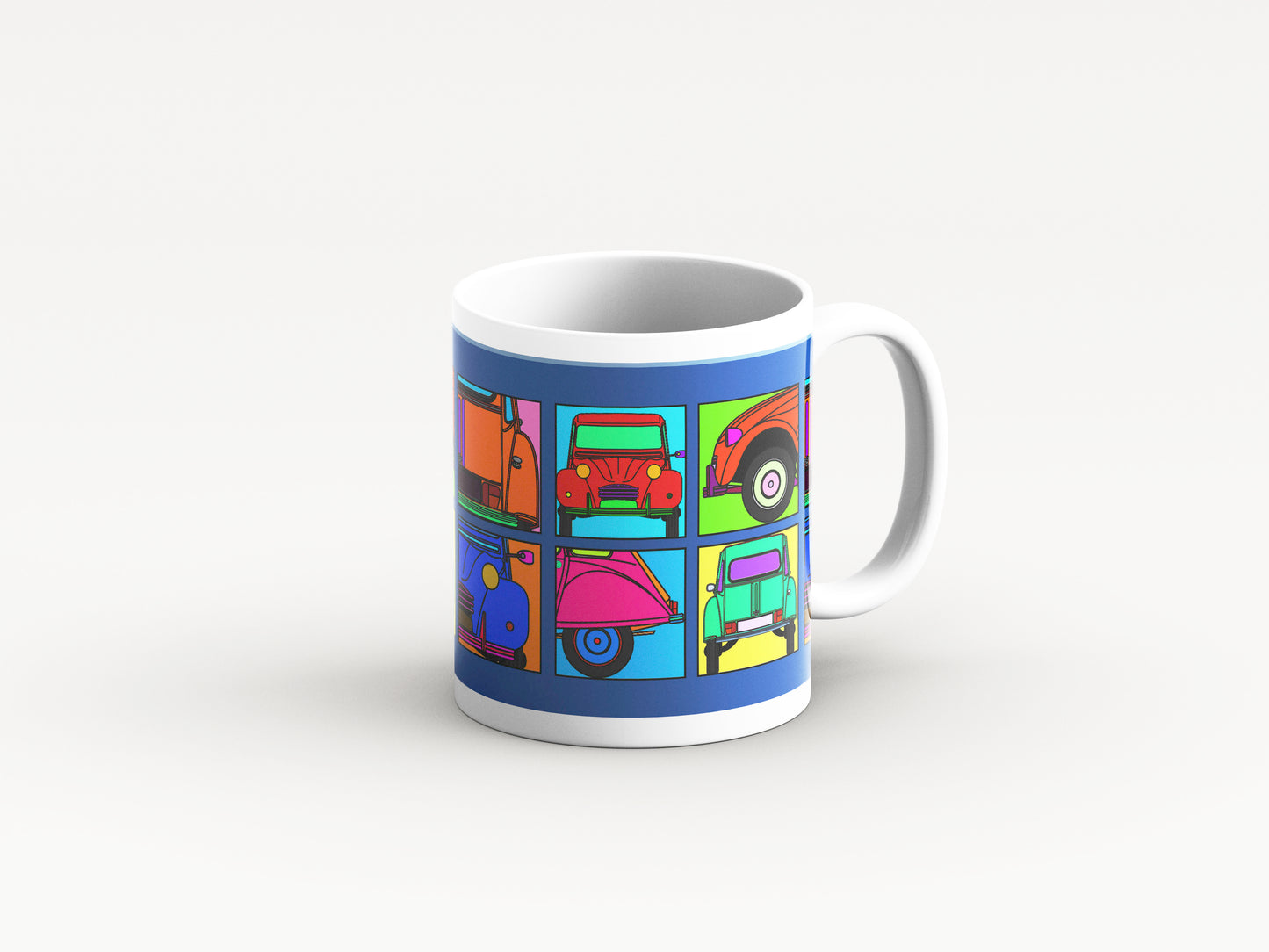 2CV Mug 'Blue Retro' Design