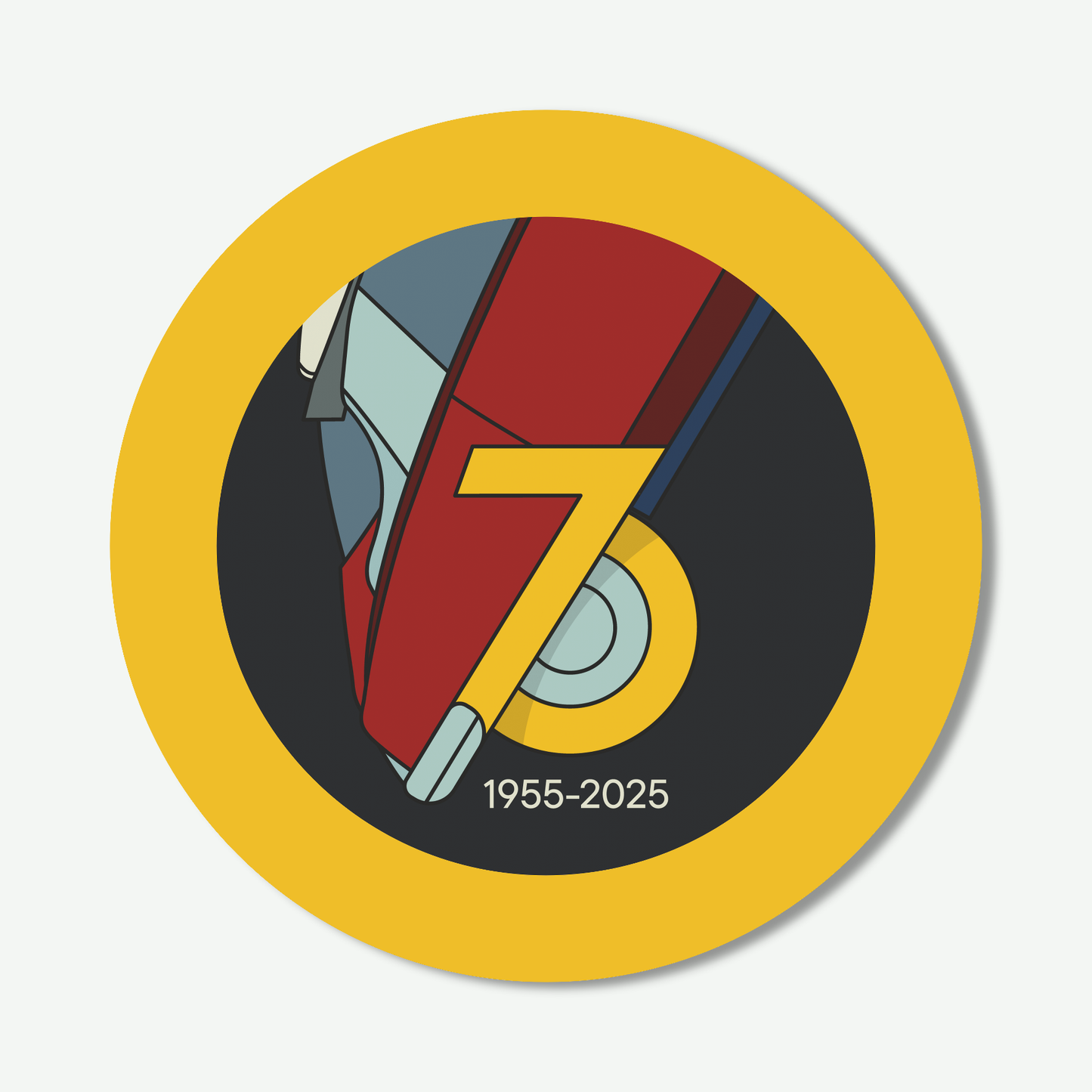 Round 'Rear View' Sticker