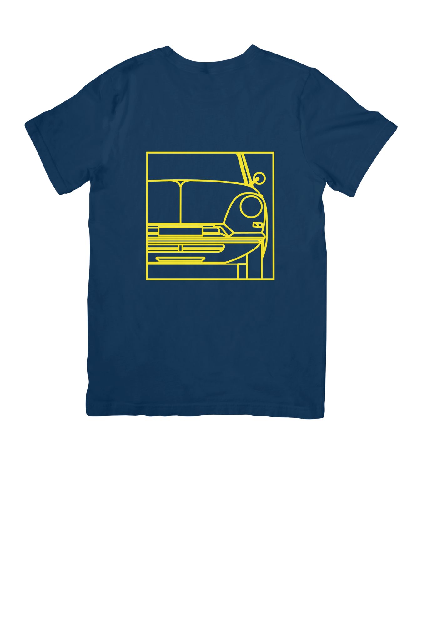 Navy Blue Cotton T-Shirt with DS (Series 1)Line Drawing