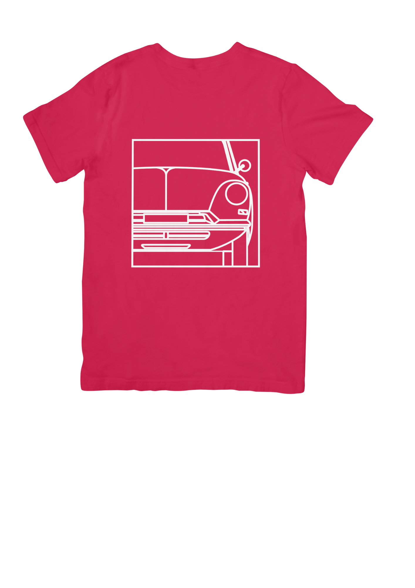 Red Cotton T-Shirt with DS (Series 1) Line Drawing