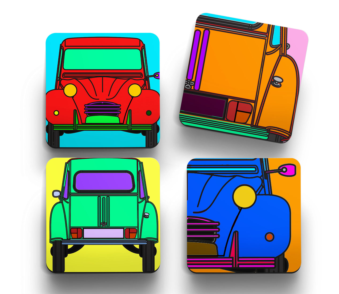 2CV 'Retro' Coasters