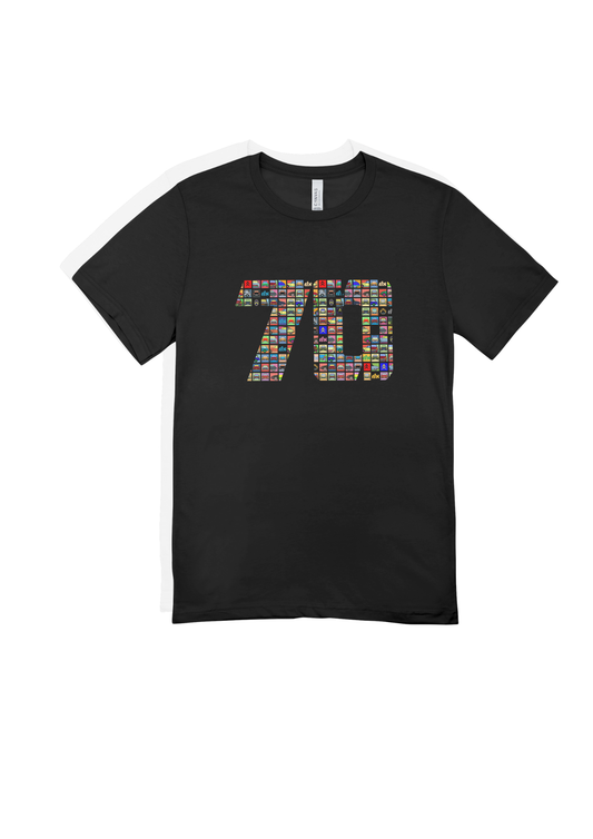 Black Cotton T-Shirt 'Numbers'