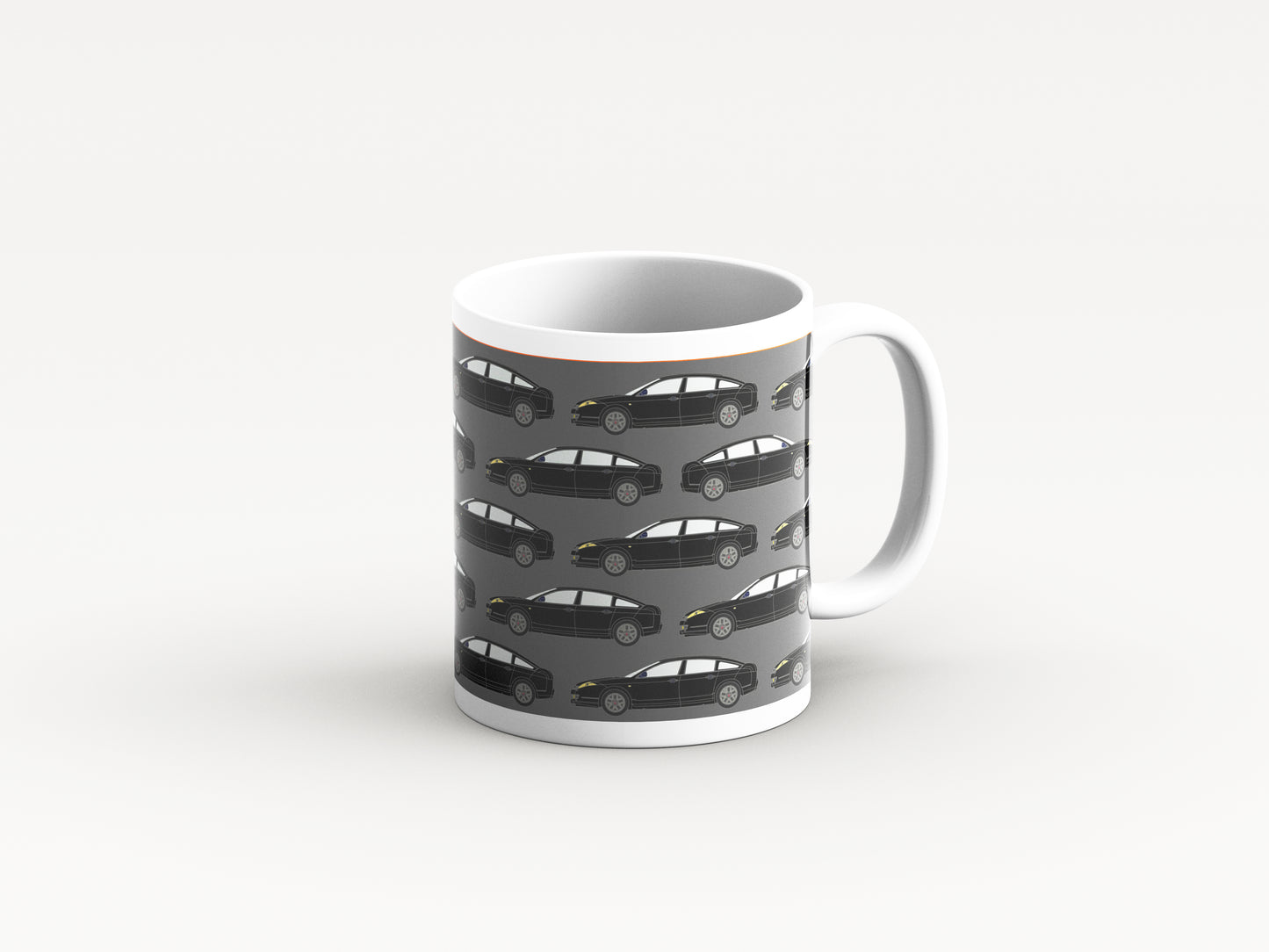 C6 Mug Grey 'All In A Row' Design