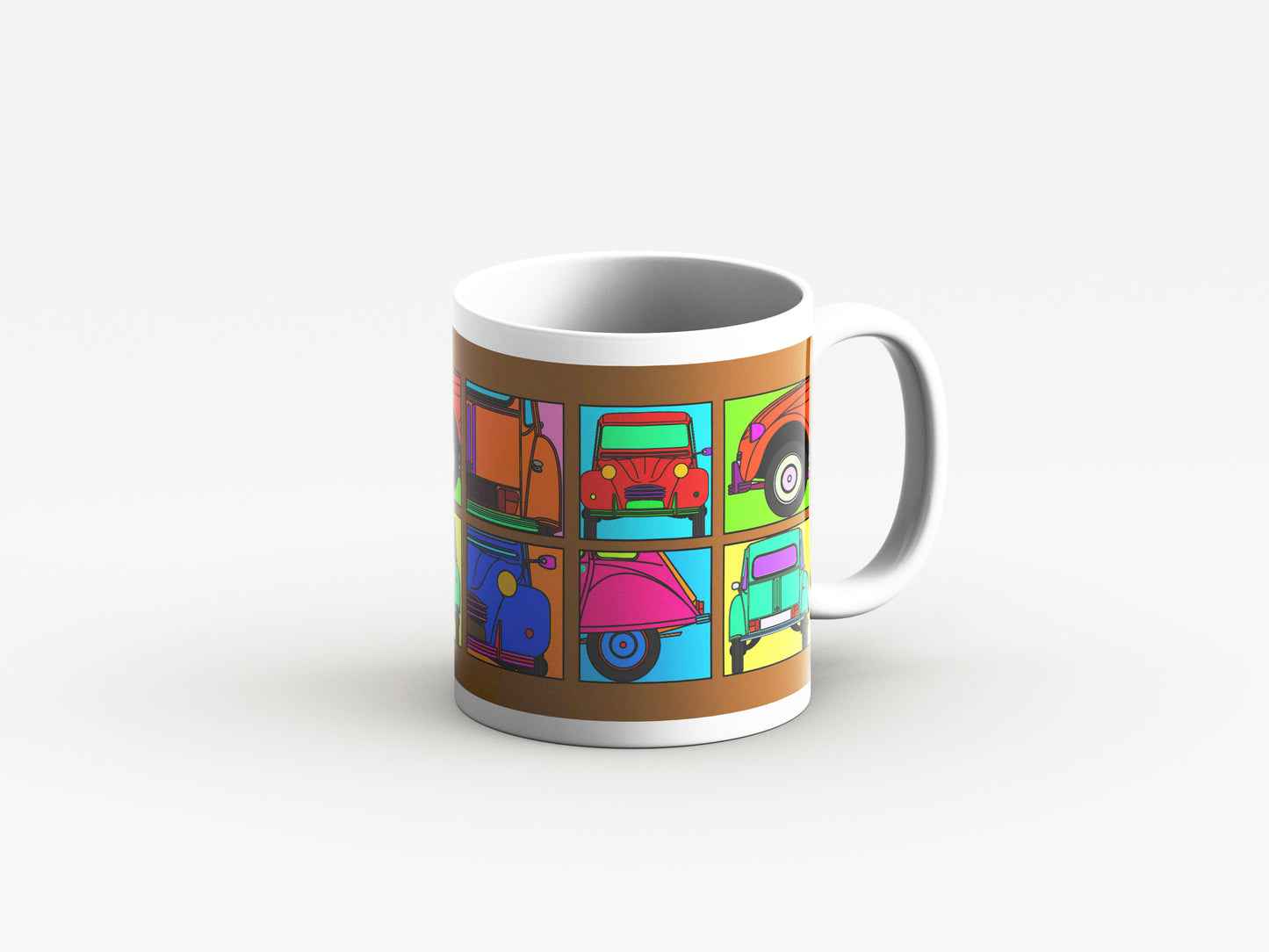 2CV Mug 'Brown Retro' Design