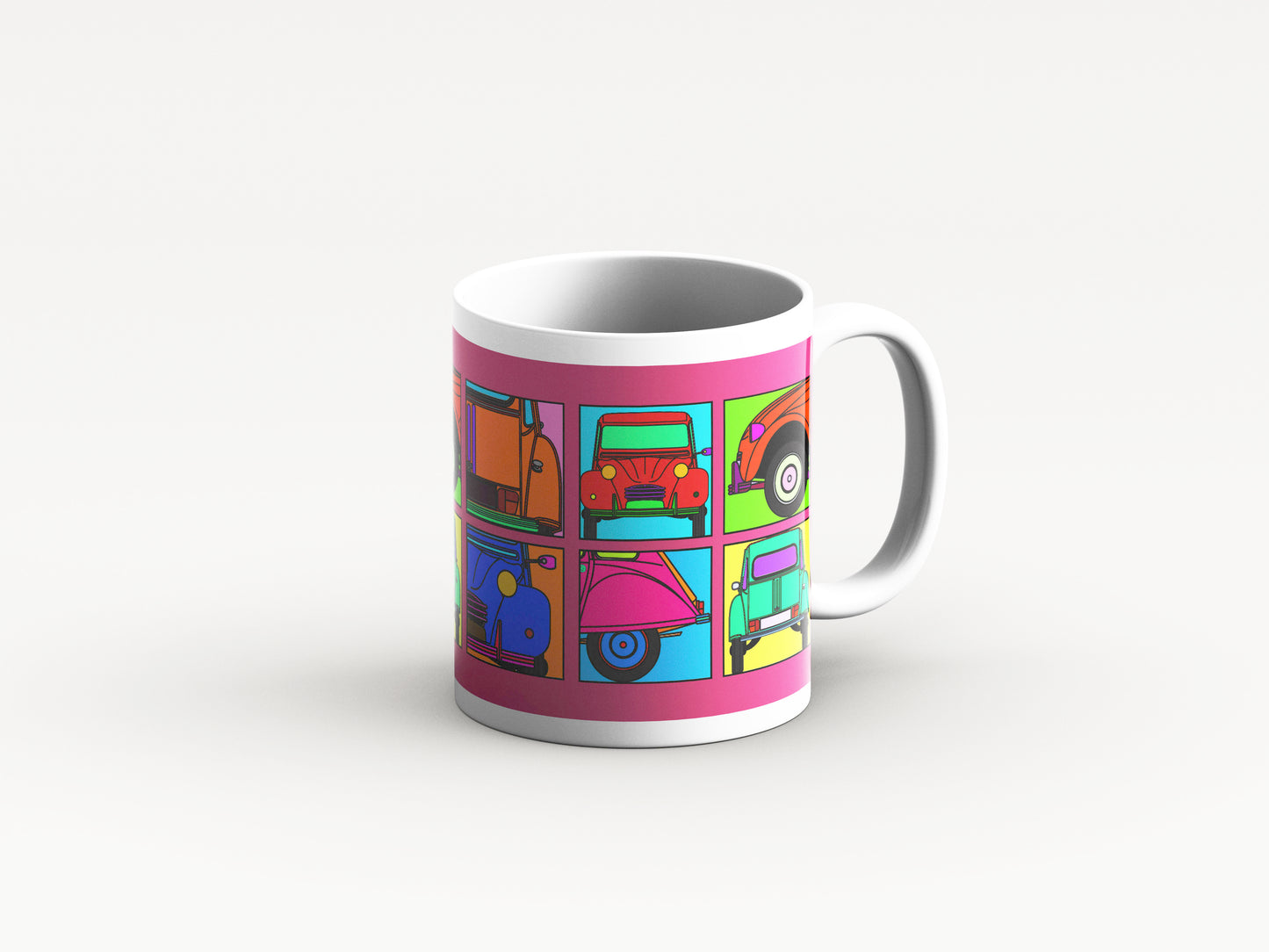 2CV Mug 'Pink Retro' Design