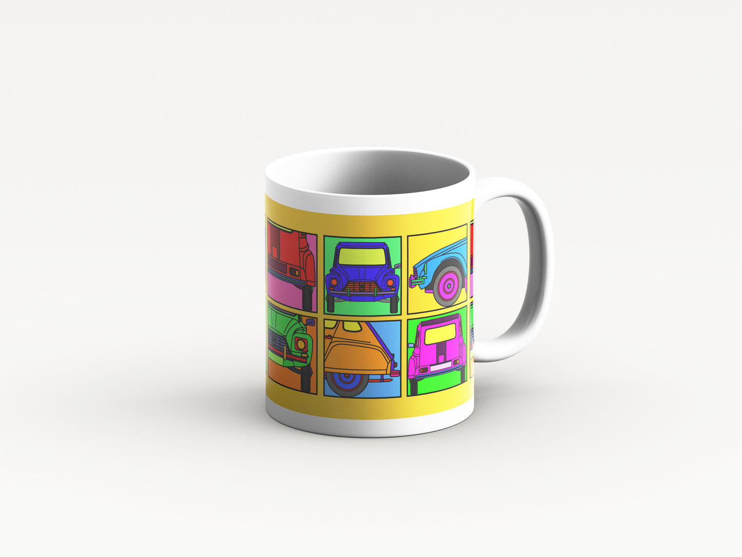 Dyane Mug 'Yellow Retro' Design