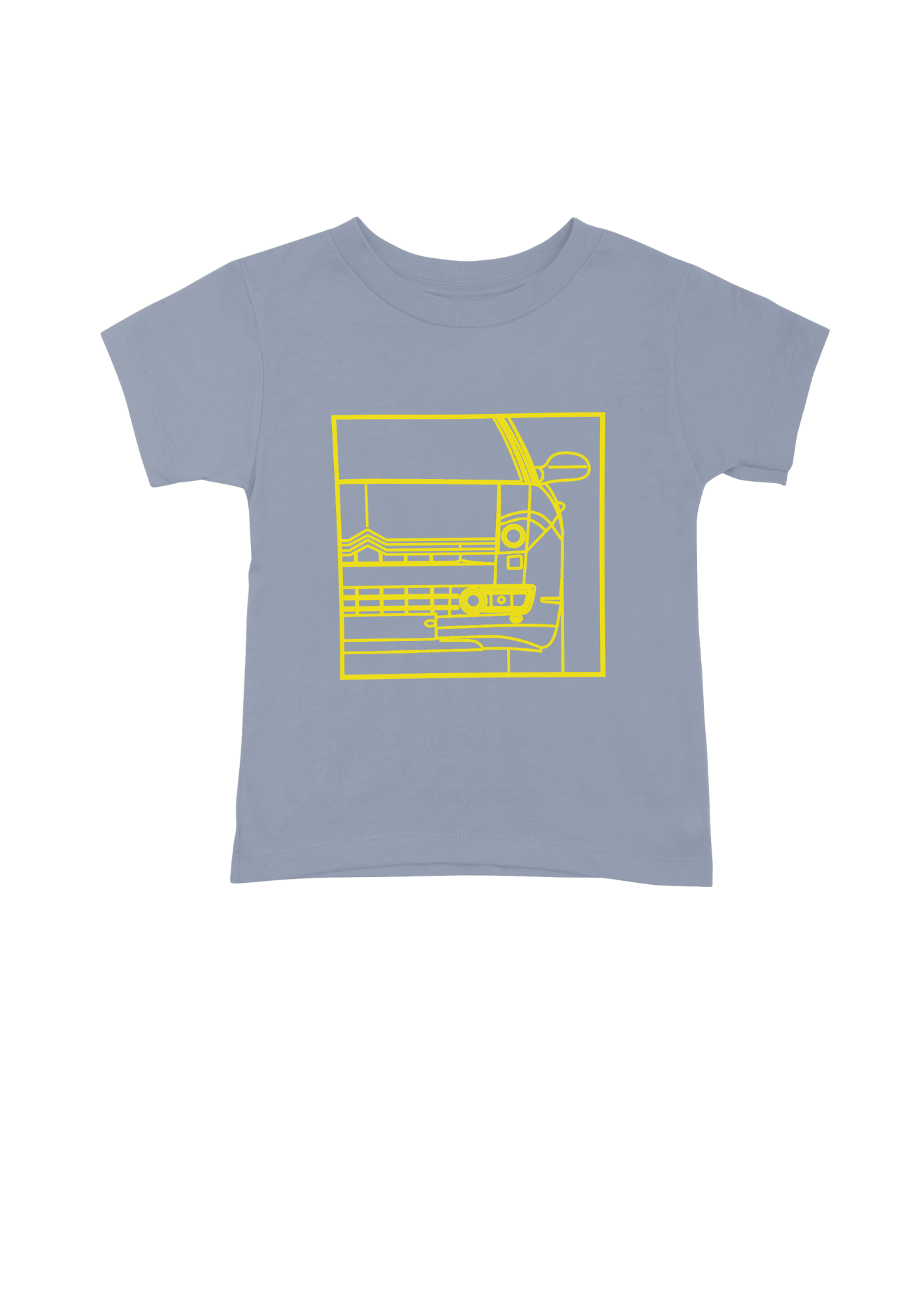 Children's Light Blue Cotton T-Shirt with C6 Line Drawing
