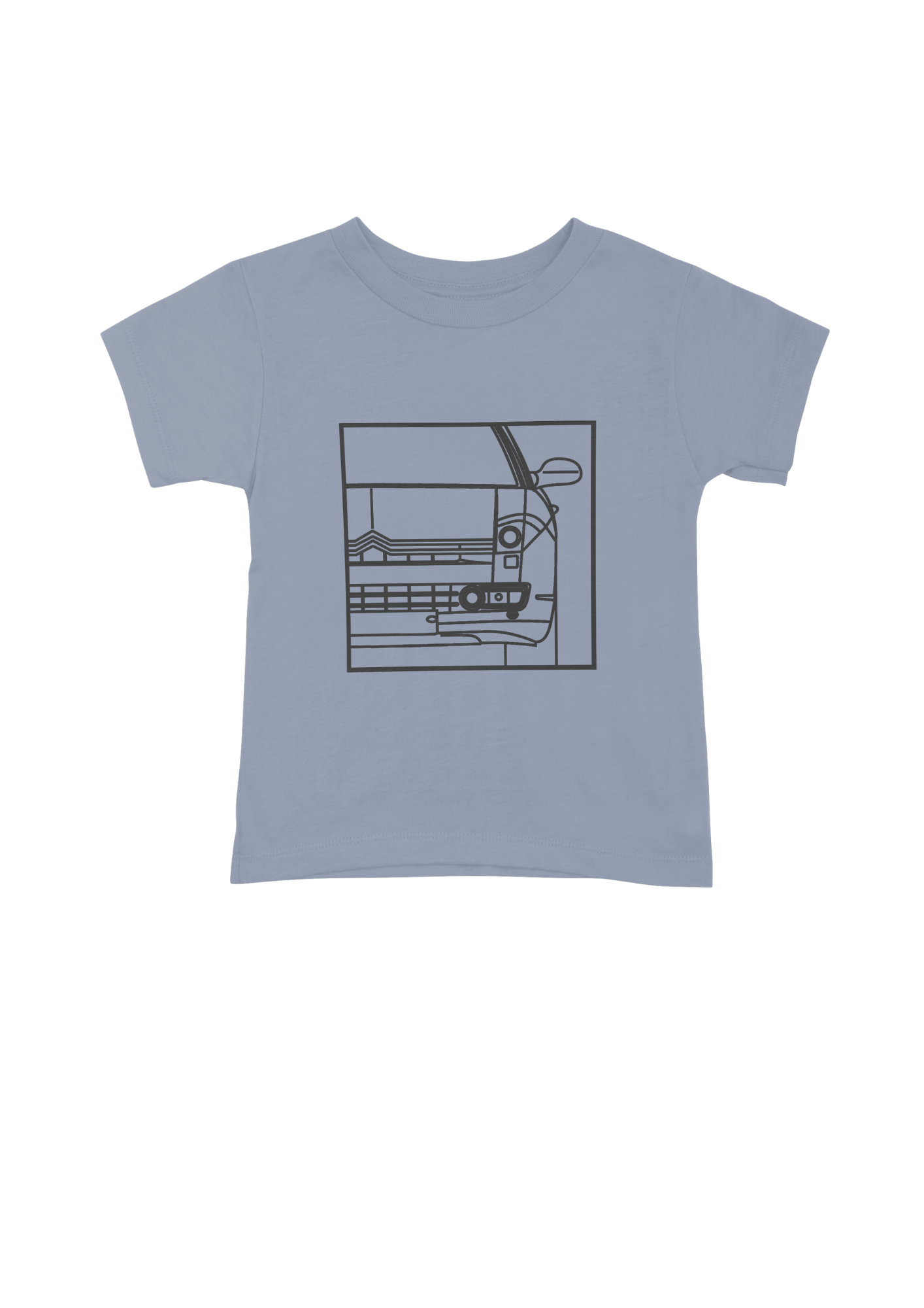 Children's Light Blue Cotton T-Shirt with C6 Line Drawing