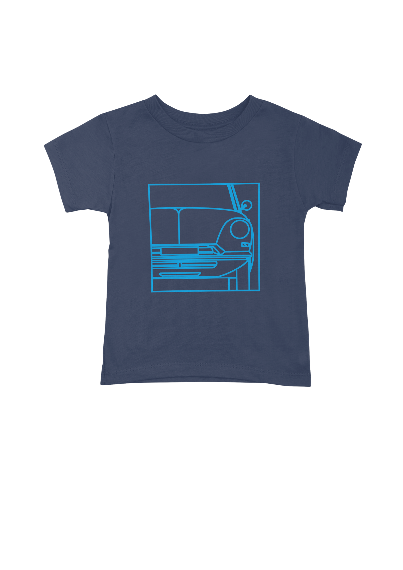 Children's Navy Blue Cotton T-Shirt with DS Series 1 Line Drawing