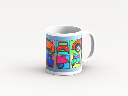 2CV Mug 'Light Blue Retro' Design