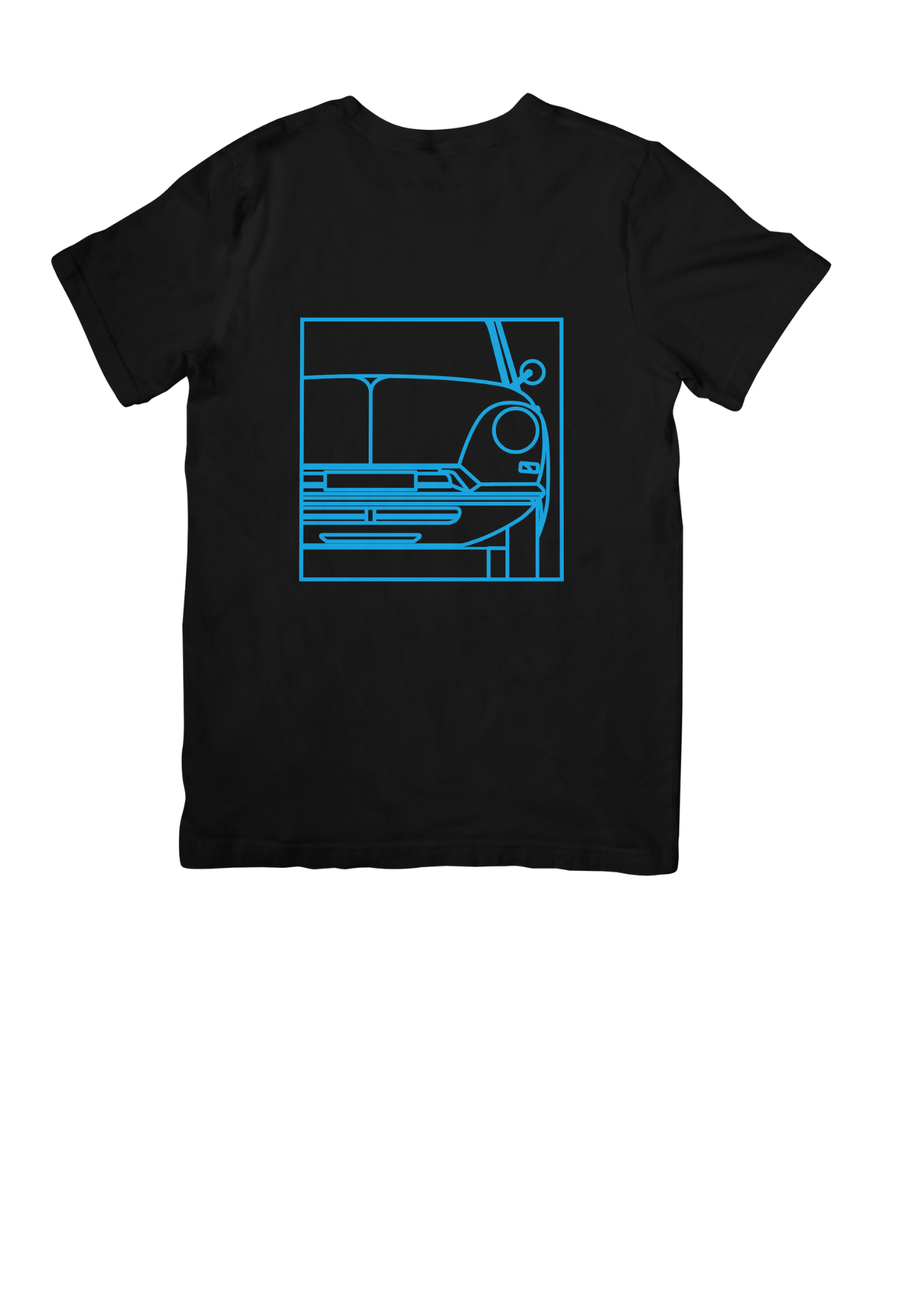 Black Cotton T-Shirt with  DS (Series 1)Line Drawing
