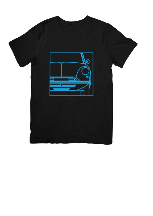 Black Cotton T-Shirt with  DS (Series 1)Line Drawing