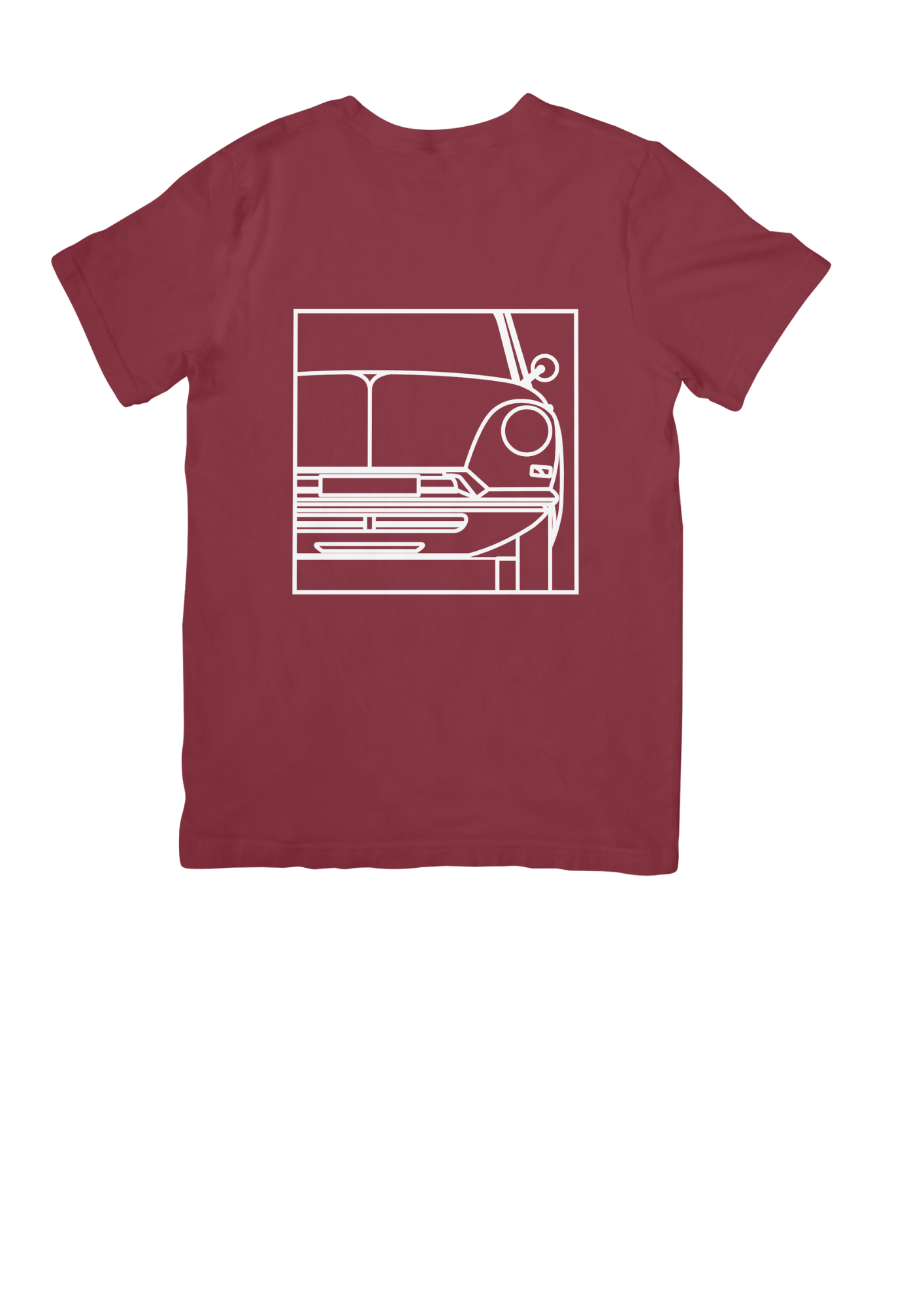 Burgundy Cotton T-Shirt with  DS (Series 1)Line Drawing
