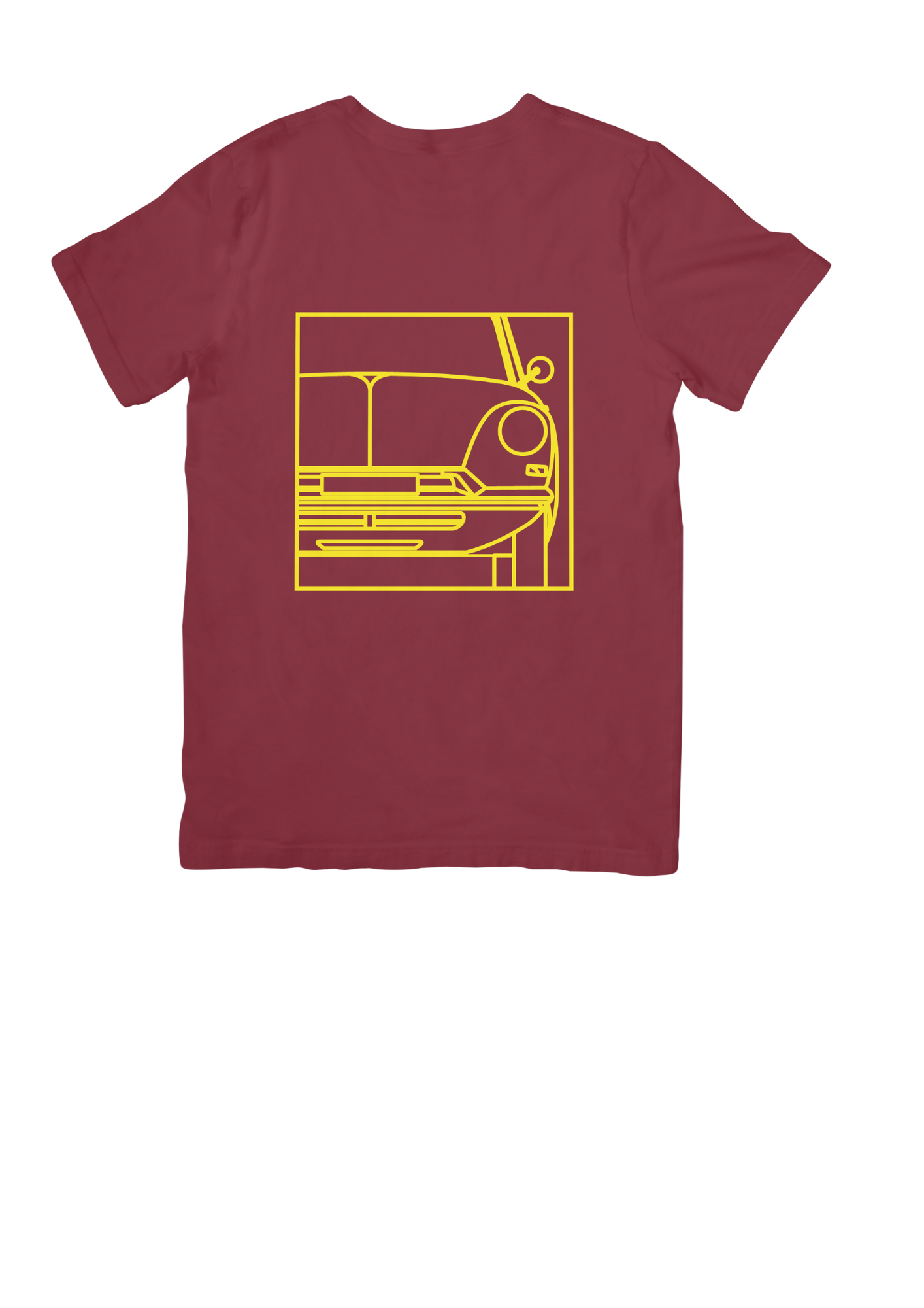 Burgundy Cotton T-Shirt with  DS (Series 1)Line Drawing