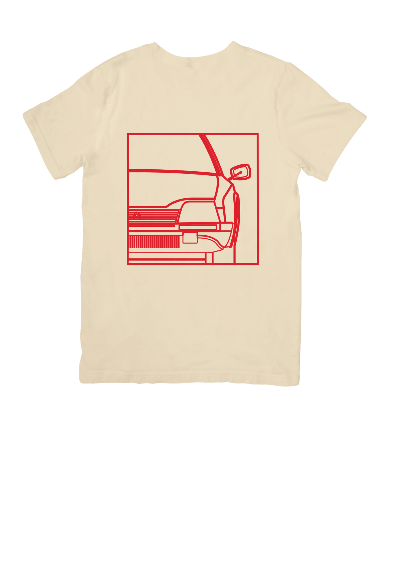 Natural colour Cotton T-Shirt with  CX Line Drawing