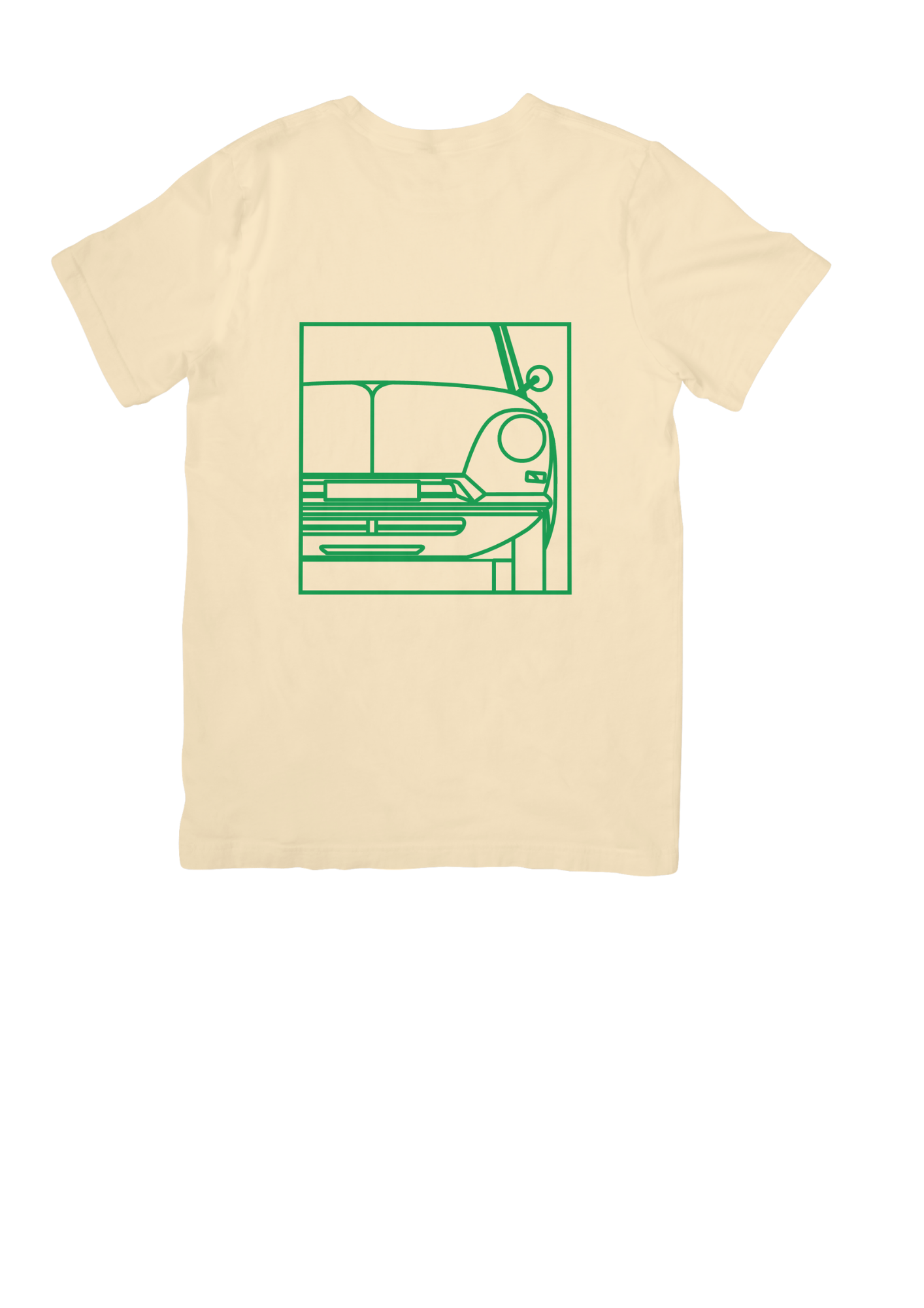 Natural colour Cotton T-Shirt with  DS (Series 1) Line Drawing