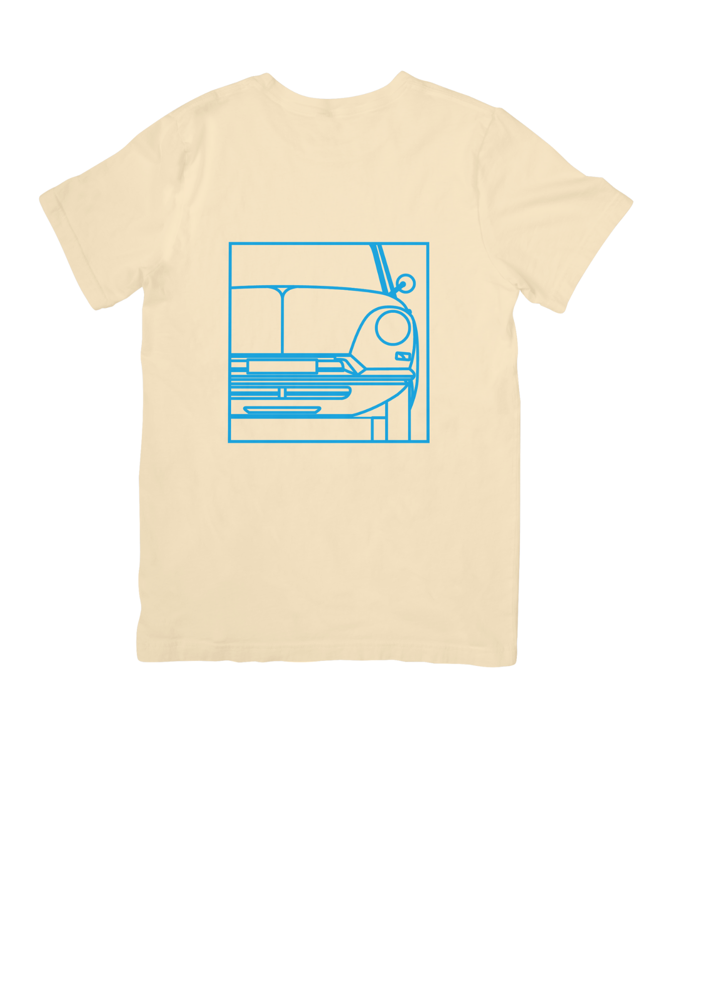 Natural colour Cotton T-Shirt with  DS (Series 1) Line Drawing