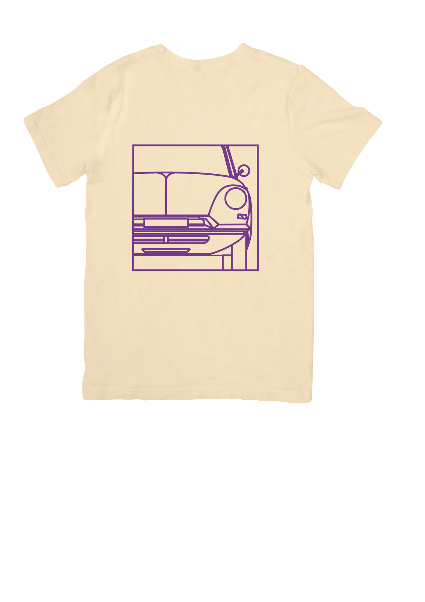 Natural colour Cotton T-Shirt with  DS (Series 1) Line Drawing