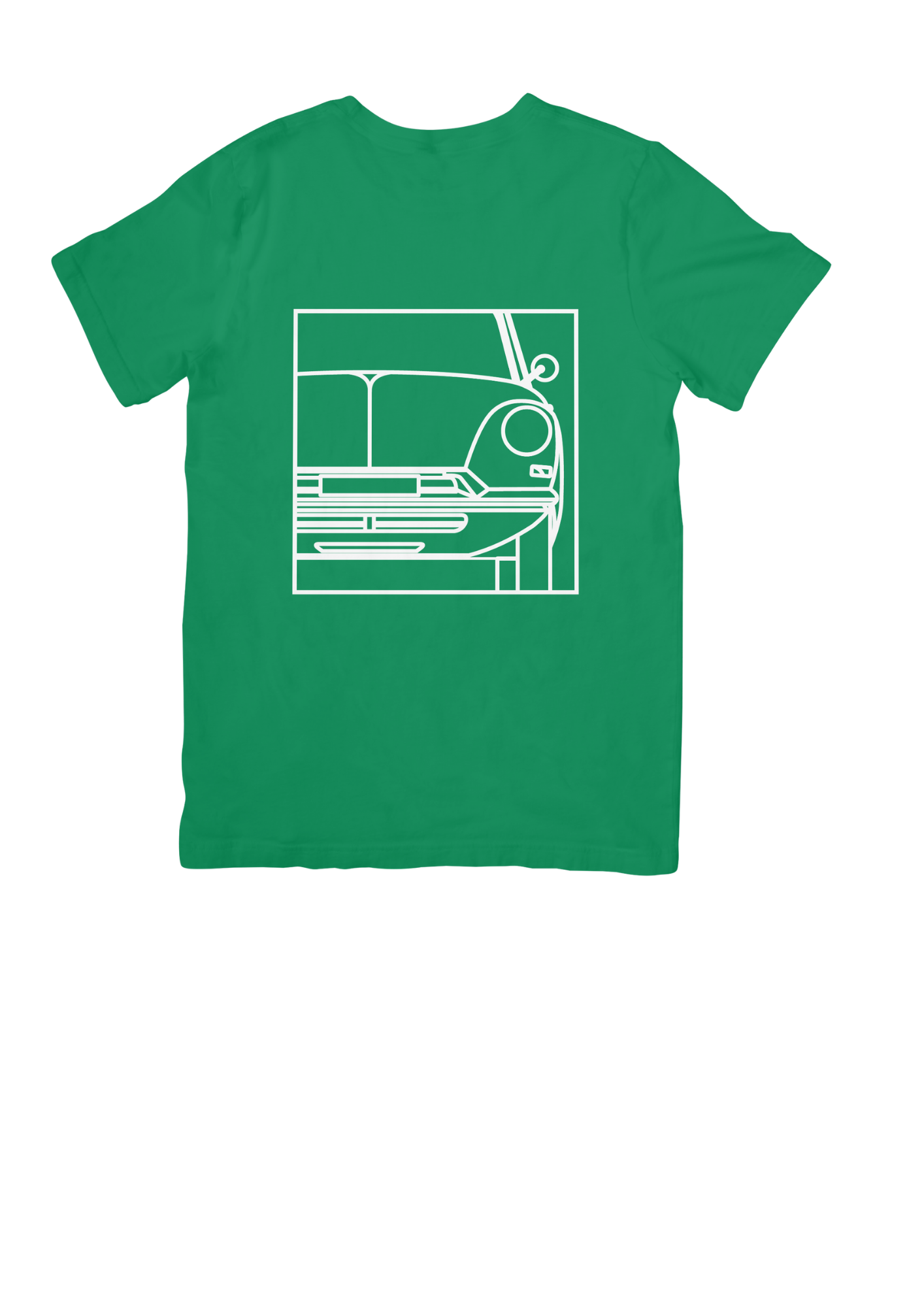 Green Cotton T-Shirt with  DS (Series 1)Line Drawing