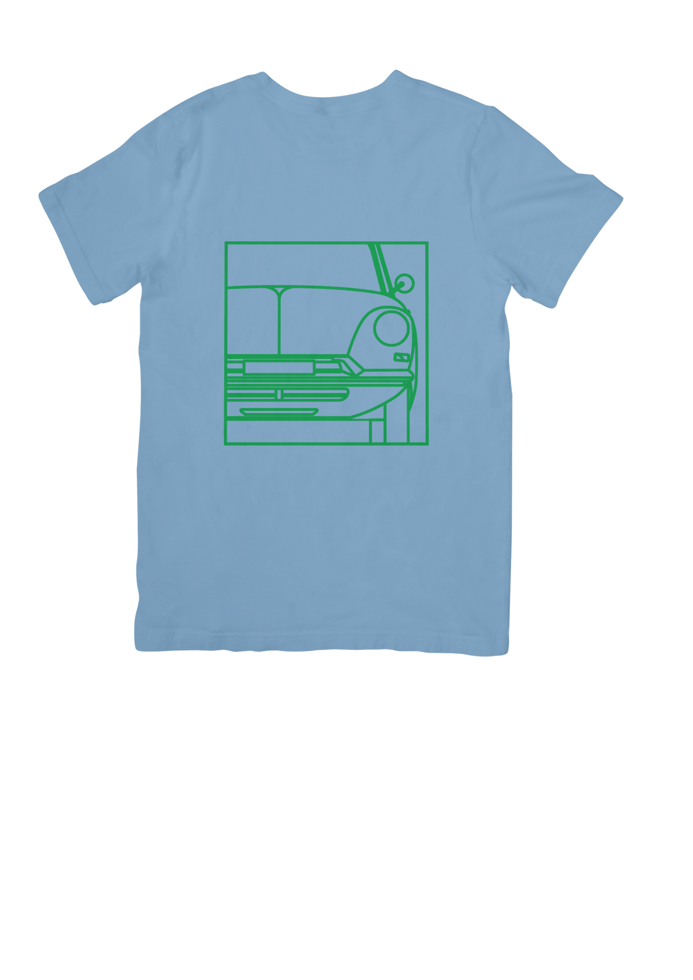 Light Blue Cotton T-Shirt with  DS (Series 1)Line Drawing