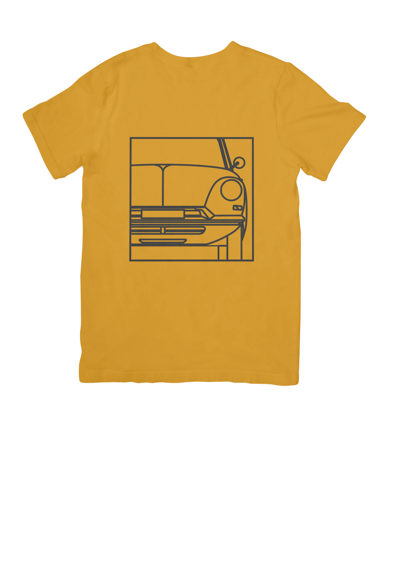 Mustard Cotton T-Shirt with  DS (Series 1)Line Drawing