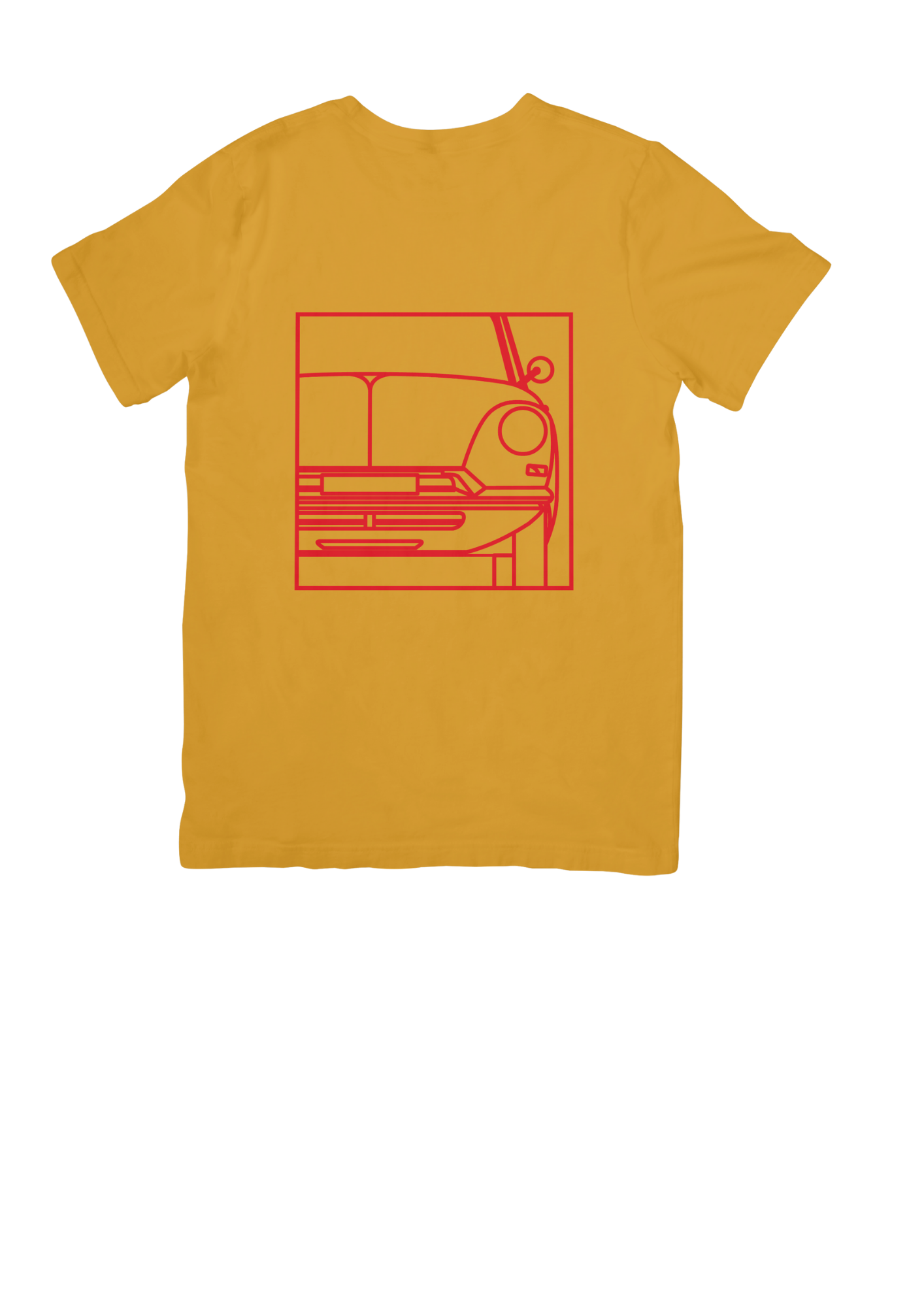 Mustard Cotton T-Shirt with  DS (Series 1)Line Drawing