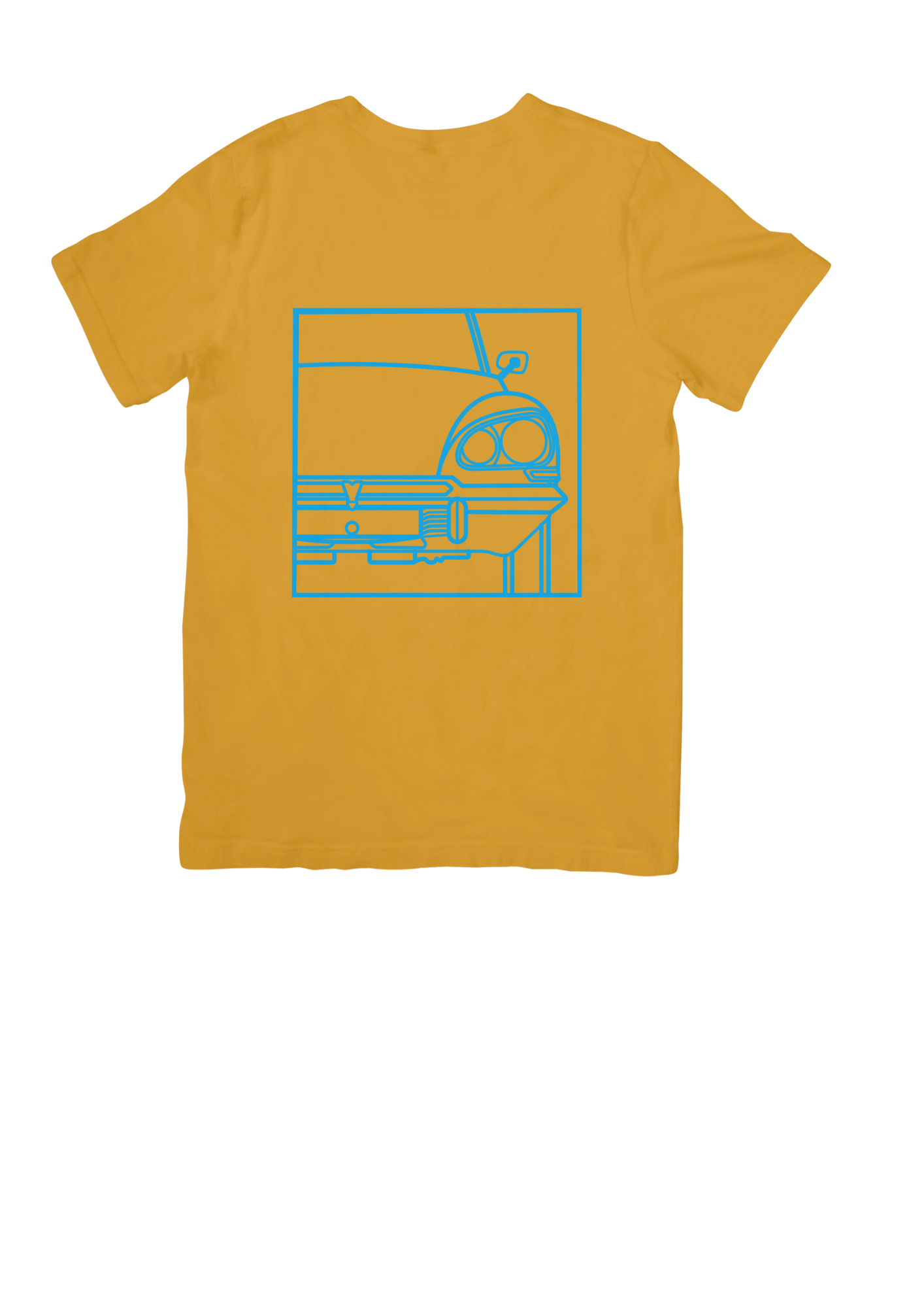 Mustard Cotton T-Shirt with  DS (Series 3) Line Drawing