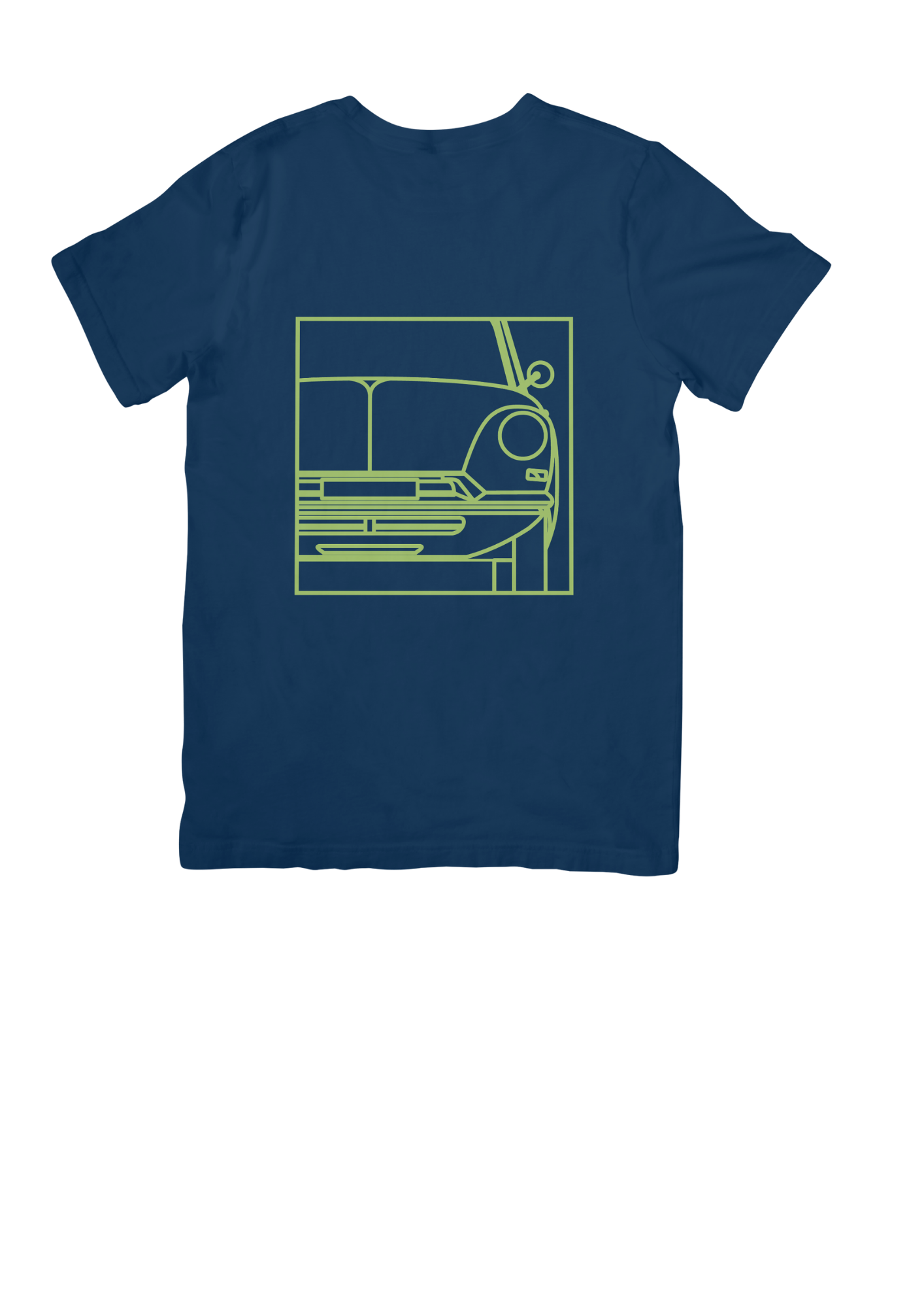 Navy Blue Cotton T-Shirt with  DS (Series 1)Line Drawing