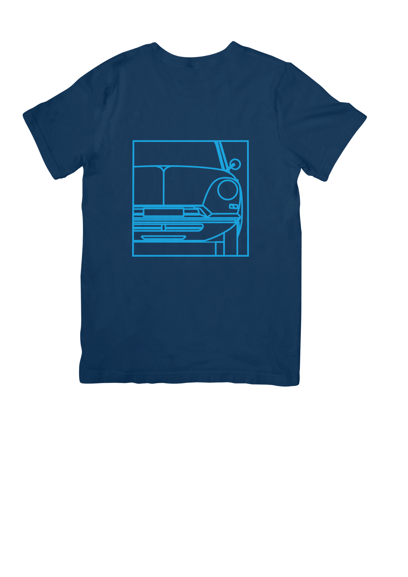 Navy Blue Cotton T-Shirt with  DS (Series 1)Line Drawing