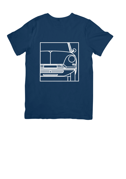 Navy Blue Cotton T-Shirt with  DS (Series 1)Line Drawing