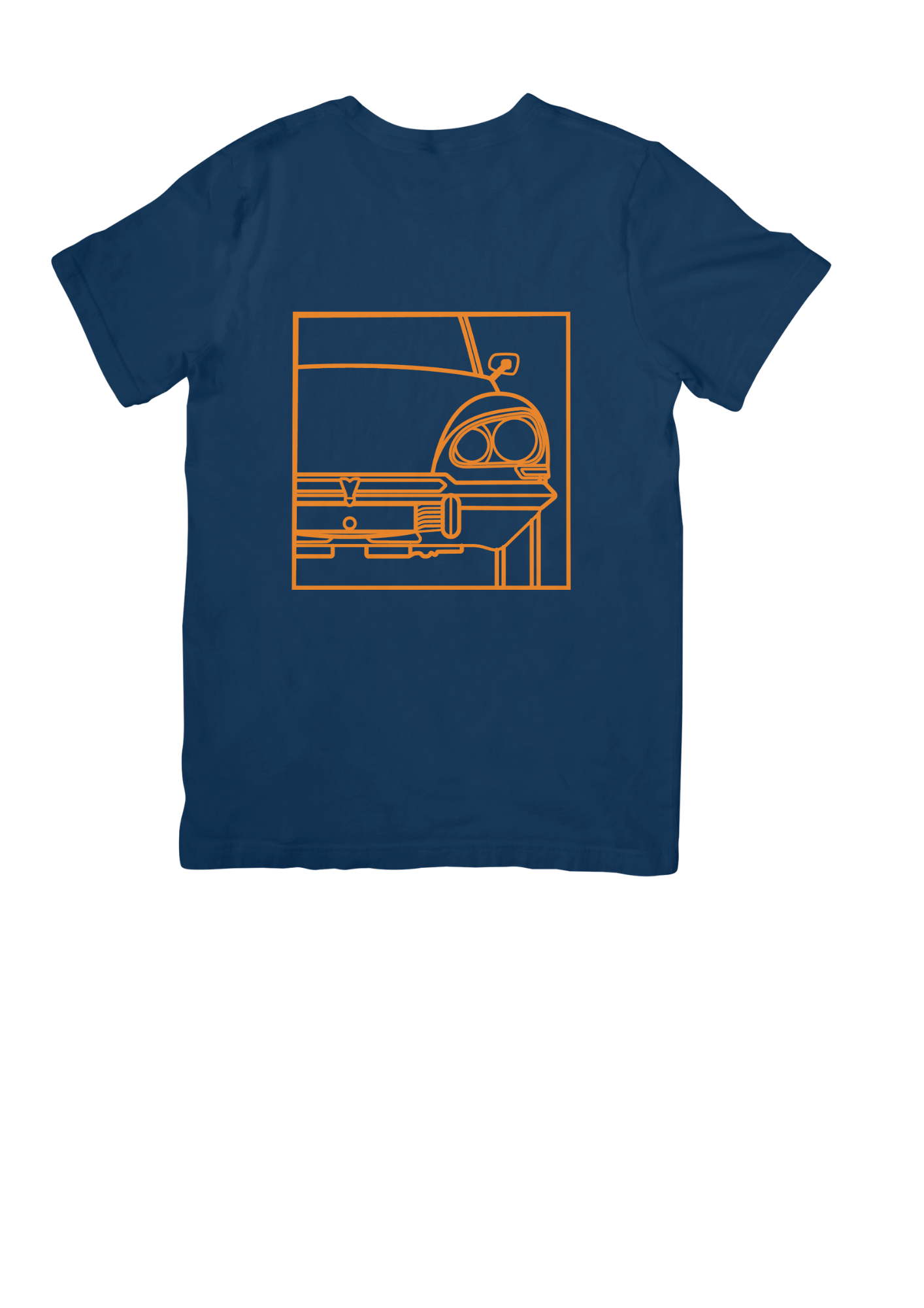 Navy Blue Cotton T-Shirt with  DS (Series 3) Line Drawing