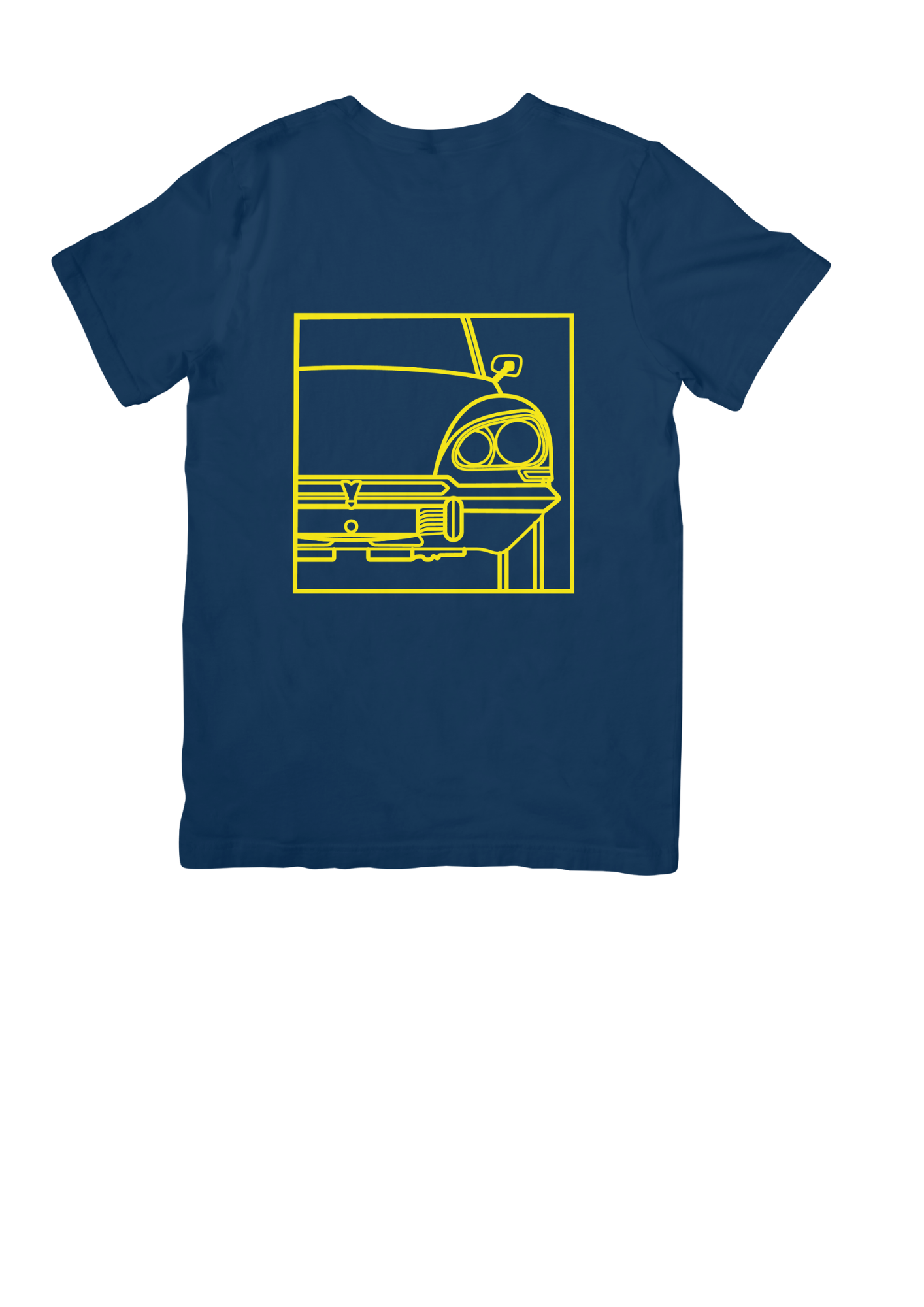 Navy Blue Cotton T-Shirt with  DS (Series 3) Line Drawing