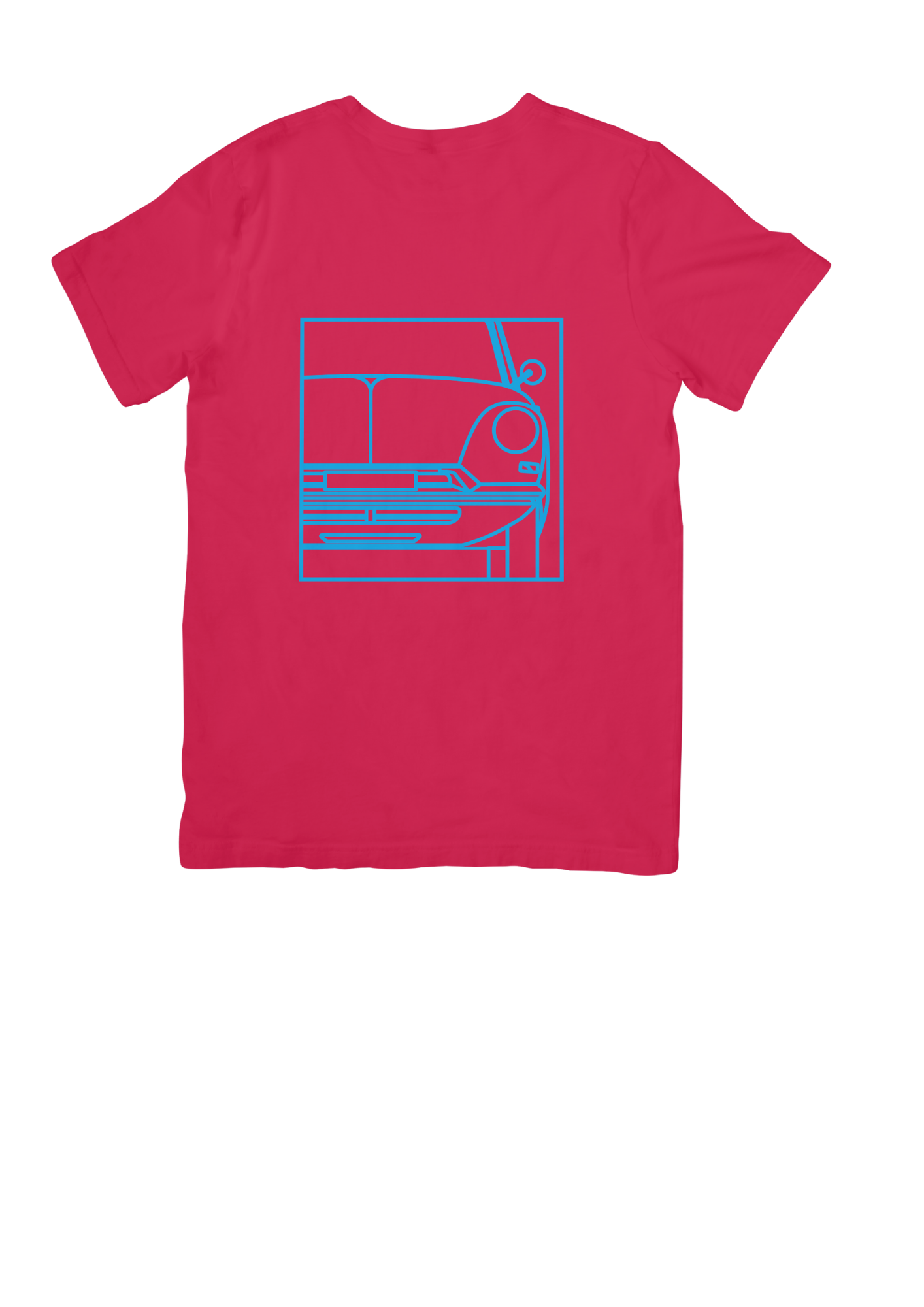 Red Cotton T-Shirt with  DS (Series 1) Line Drawing