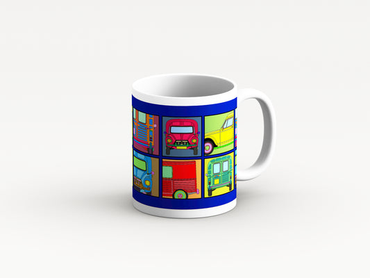 Acadiane Mug 'Blue Retro' Design