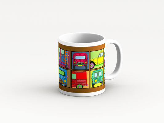 Acadiane Mug 'Brown Retro' Design