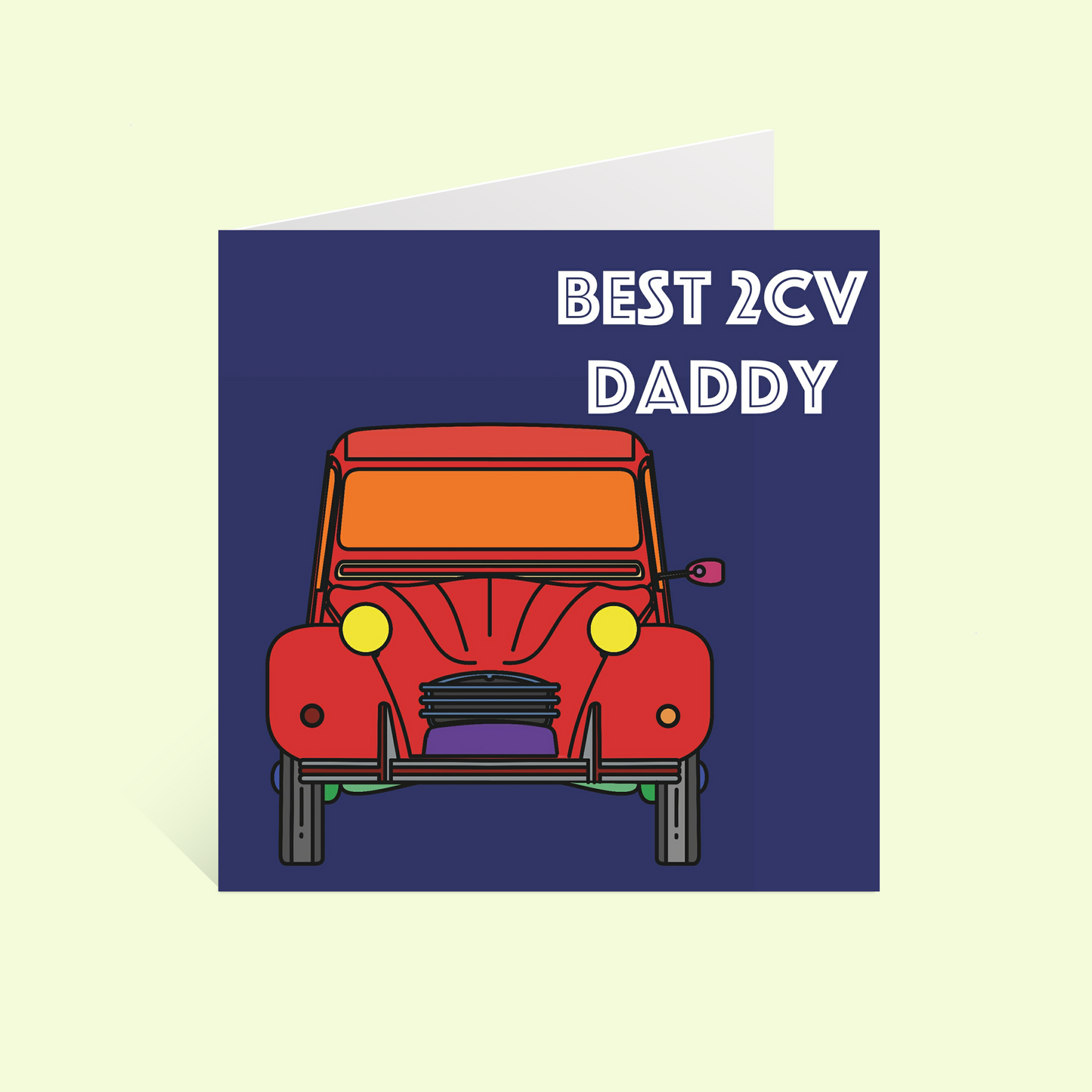 Retro 2CV Best Dad Greeting Card