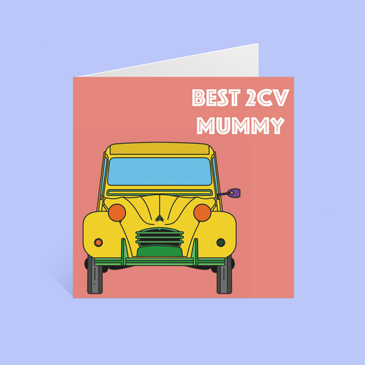 Retro 2CV Best Mummy Greeting Card