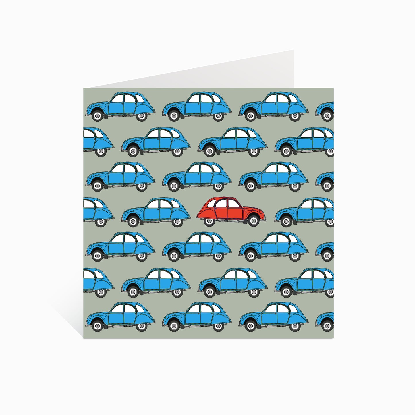 2CV Blue Cars with one Red