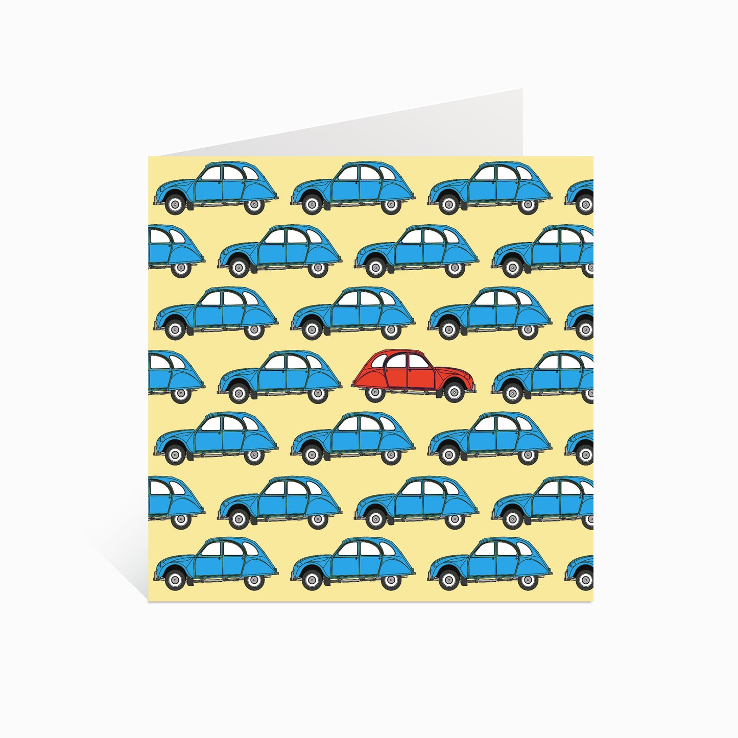 2CV Blue Cars with one Red