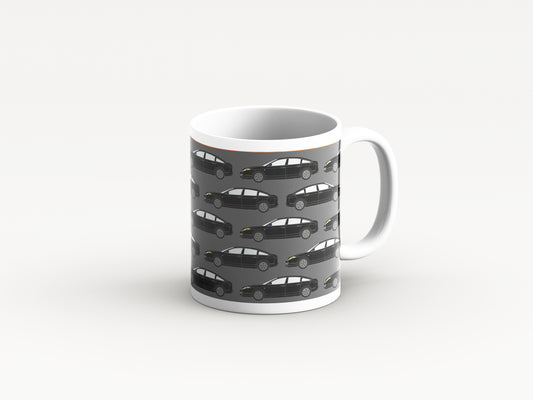 C6 Mug Grey 'All In A Row' Design