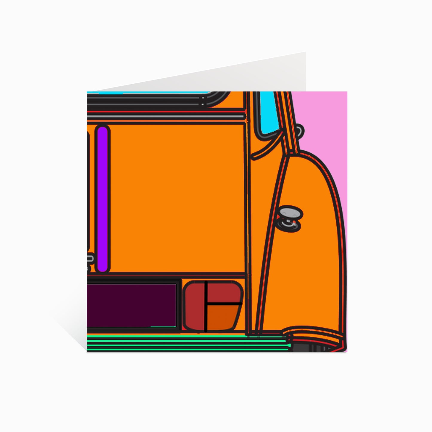 Retro 2CV Greeting Card