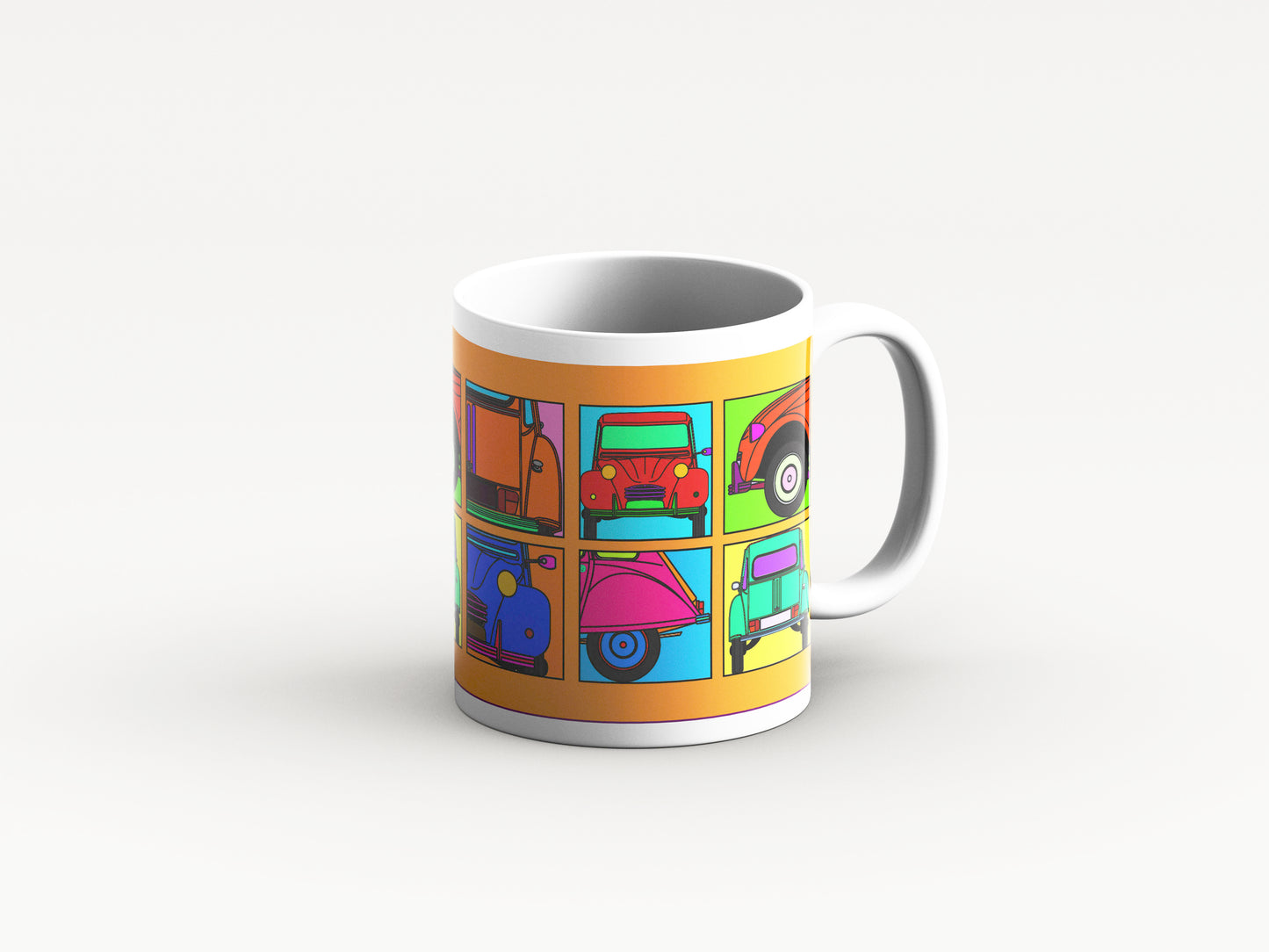 2CV Mug 'Orange Retro' Design