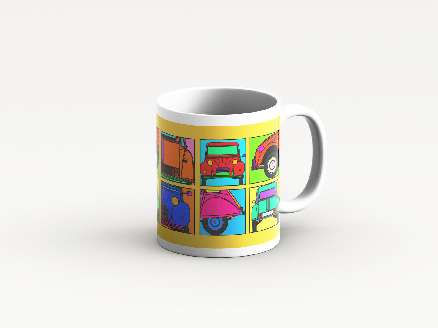 2CV Mug 'Yellow Retro' Design