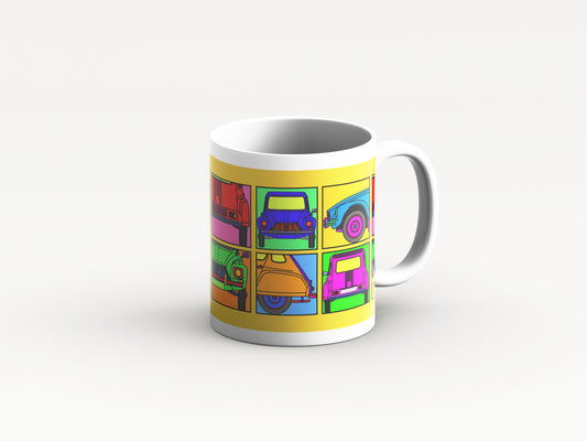 Dyane Mug 'Yellow Retro' Design