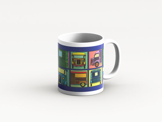 H Van Mug 'Blue Retro' Design