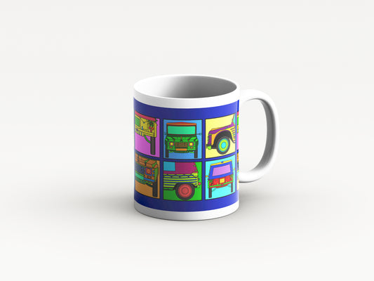 Méhari Mug 'Blue Retro' Design