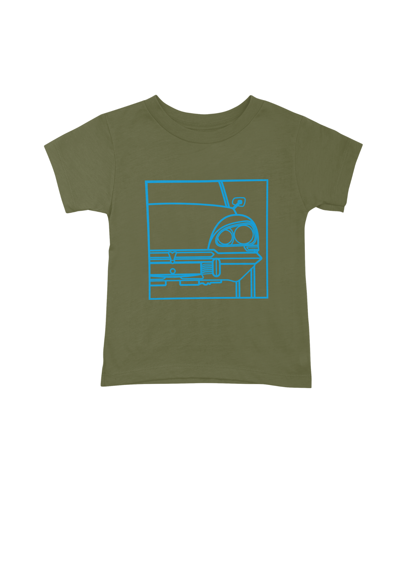 Children's Green Cotton T-Shirt with  DS Series 3 Line Drawing