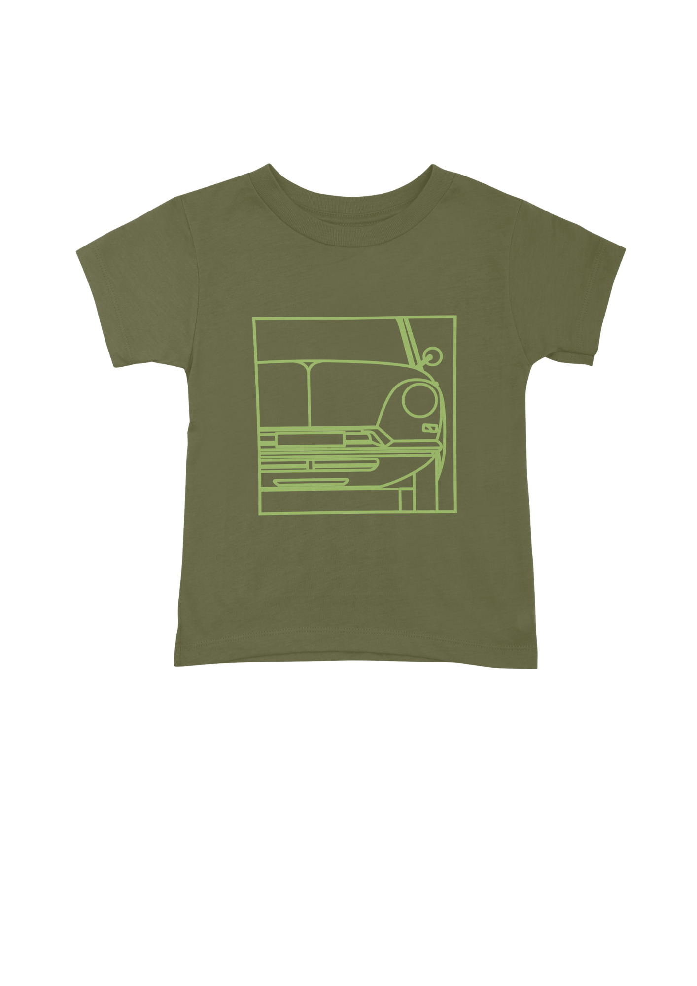Children's Green Cotton T-Shirt with  DS Series 1 Line Drawing