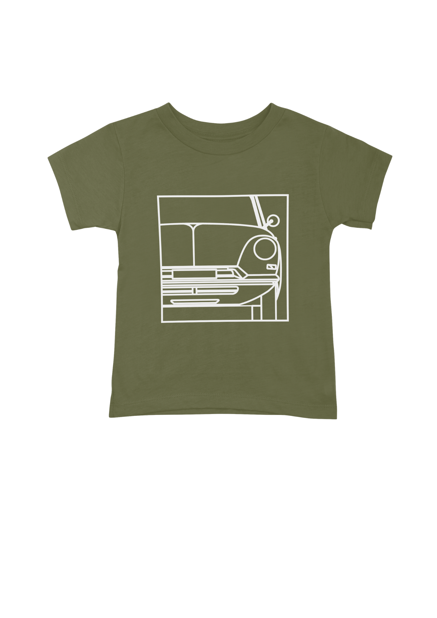 Children's Green Cotton T-Shirt with  DS Series 1 Line Drawing