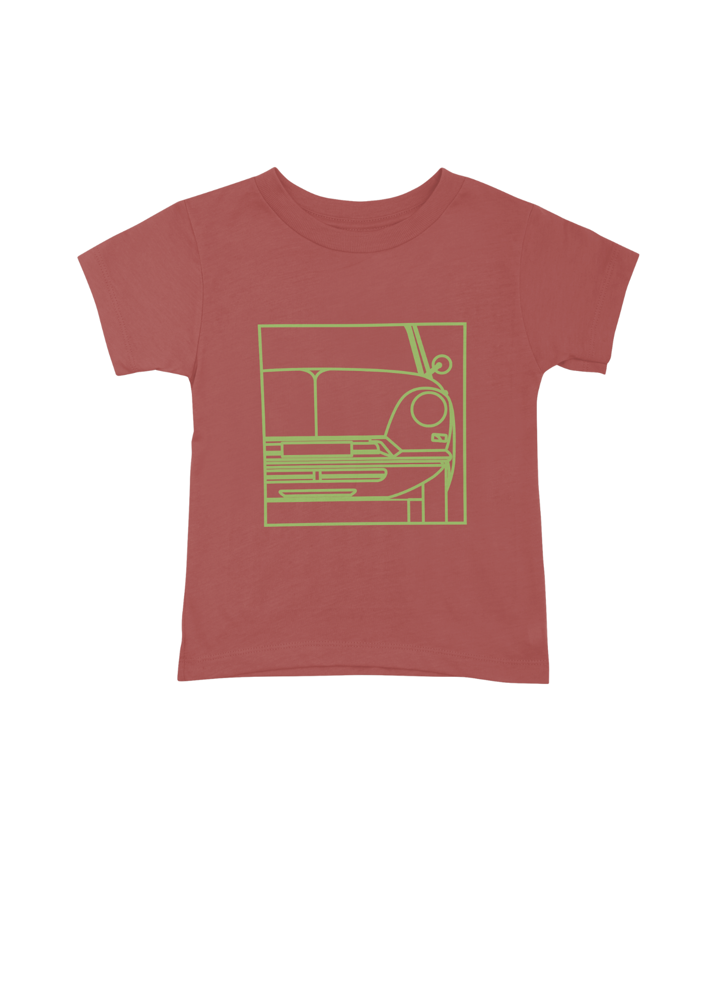 Children's Red Cotton T-Shirt with  DS Series 1 Line Drawing
